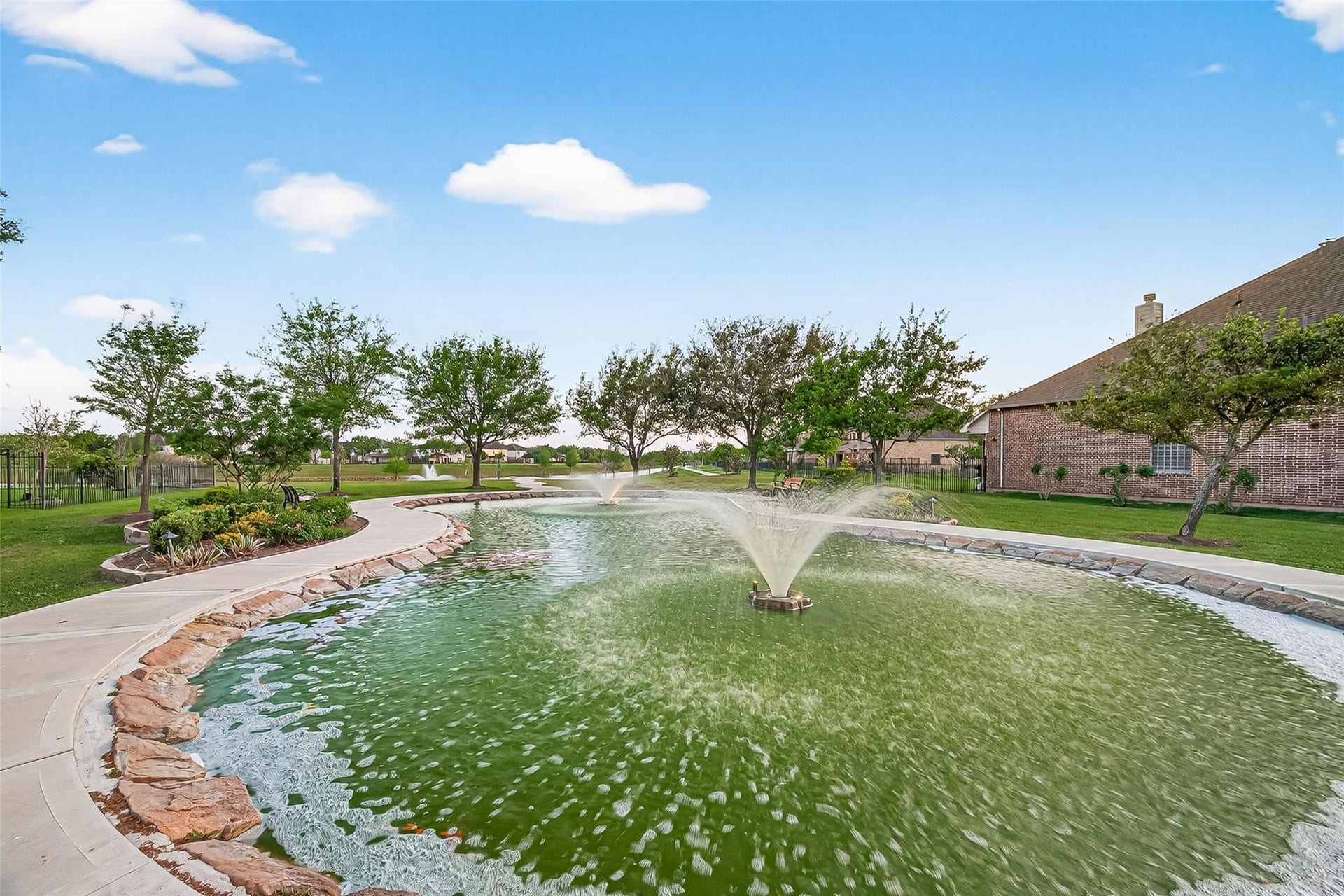 Charming fountains at River Run's entry welcome you into its peaceful atmosphere