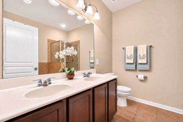 Large primary bedroom, 1st floor with separate shower and soaking tub