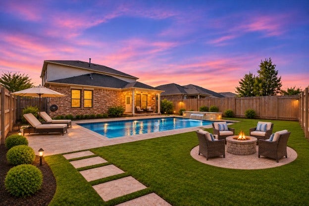 ********VIRTUALLY STAGED: idea for future pool and fire pit