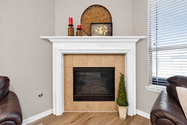 gas fireplace - just what you need on a cold night while sipping hot chocolate