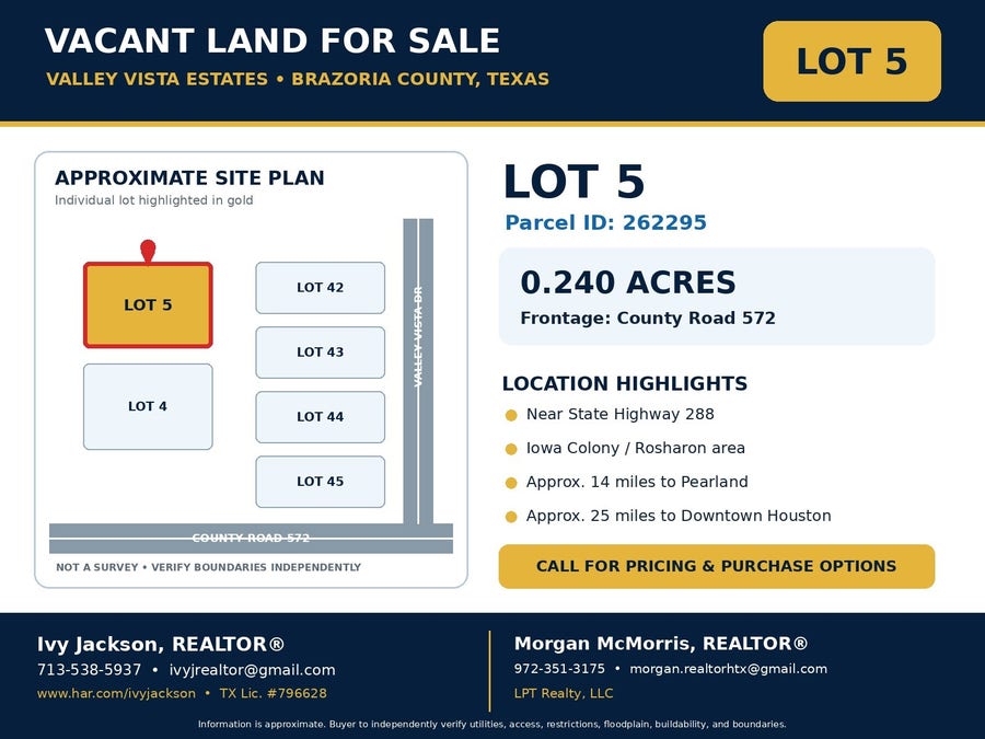 Property photo for Lot 5 County Rd 572, Rosharon, TX