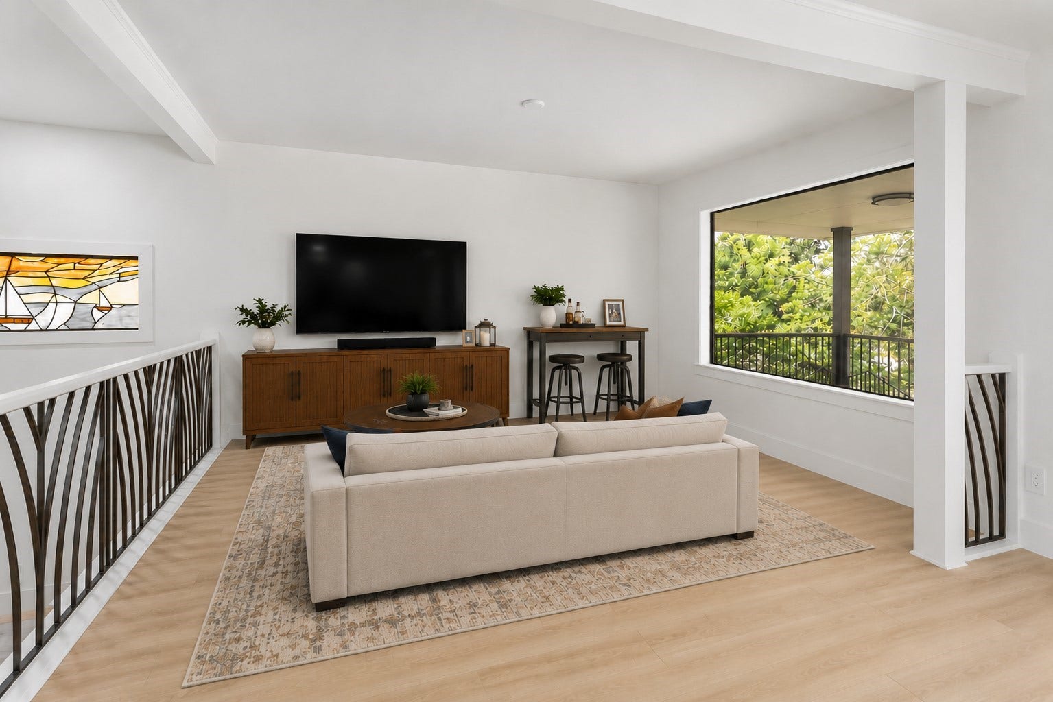 190 Dawns Edge Drive, Montgomery, TX 77356 Versatile flex space featuring beautiful views through a large picture window, creating a bright and inviting space to relax, work, or entertain. (Furniture has been virtually staged)