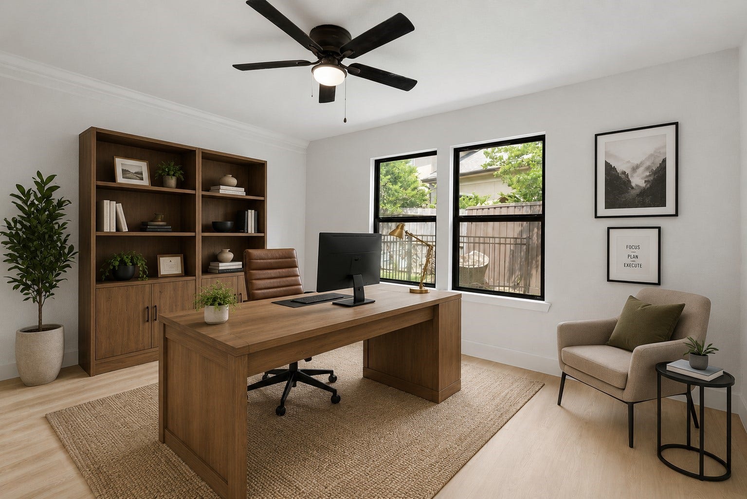 190 Dawns Edge Drive, Montgomery, TX 77356 Secondary bedroom #2 (Virtually staged as a home office)