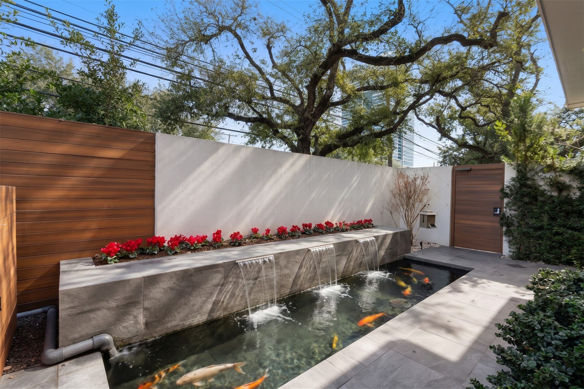 3002 Ferndale Street, Houston, TX 77098 Courtyard Koi Pond.