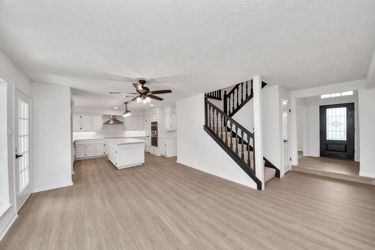15047 Tramore Drive, Houston, TX 77083 From the front door, the home unfolds with an easy sense of flow. Multiple living areas connect seamlessly, allowing the spaces to feel open and expansive without losing their individual purpose.