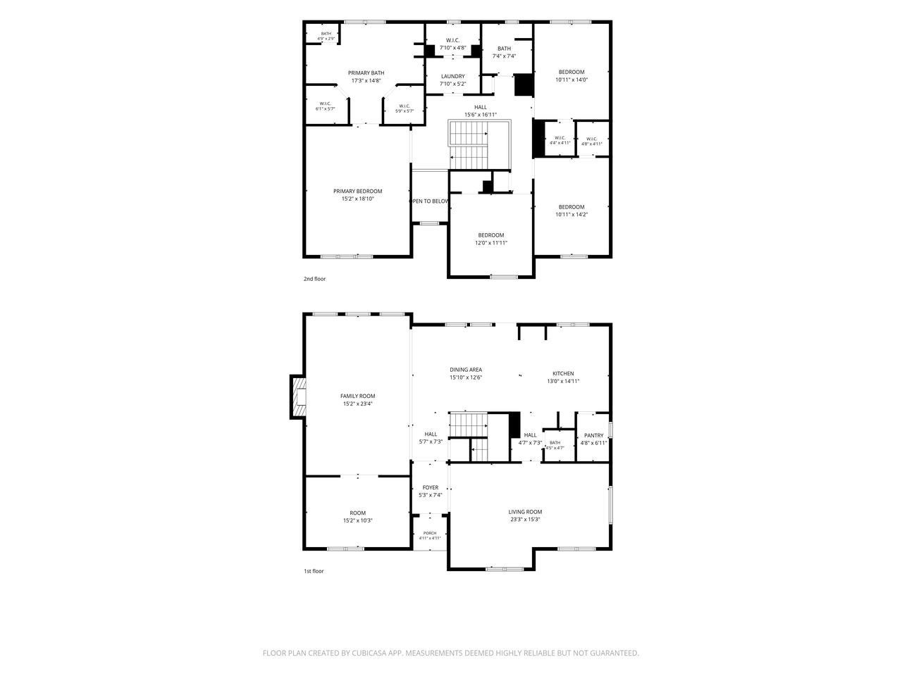 15047 Tramore Drive, Houston, TX 77083 Floorplan of both levels. Measurements are estimated and should be verified by the buyer.