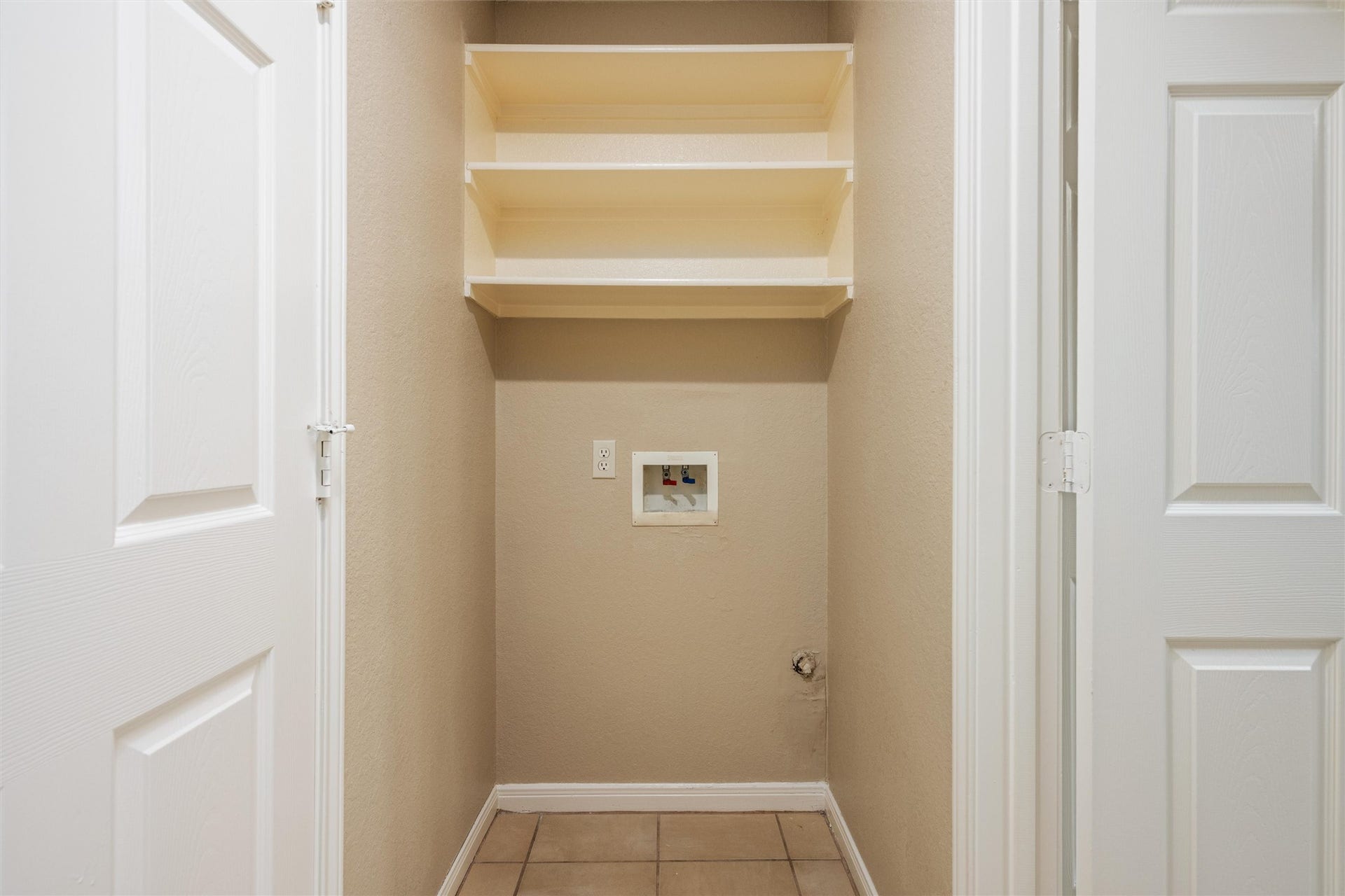 Washer side of laundry area