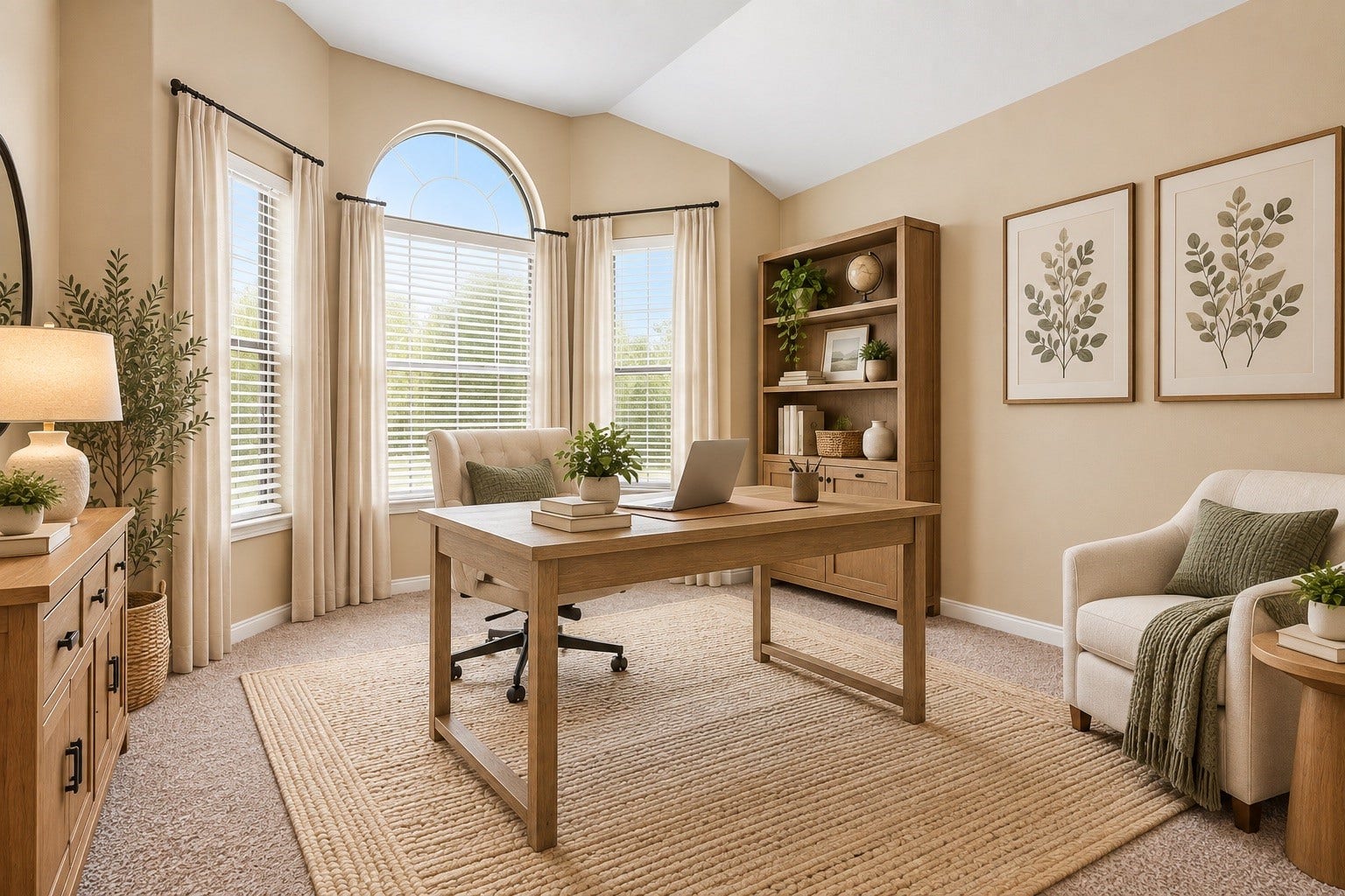 Guest Bedroom 2 staged as a home office
***Virtually Enhanced Photo***