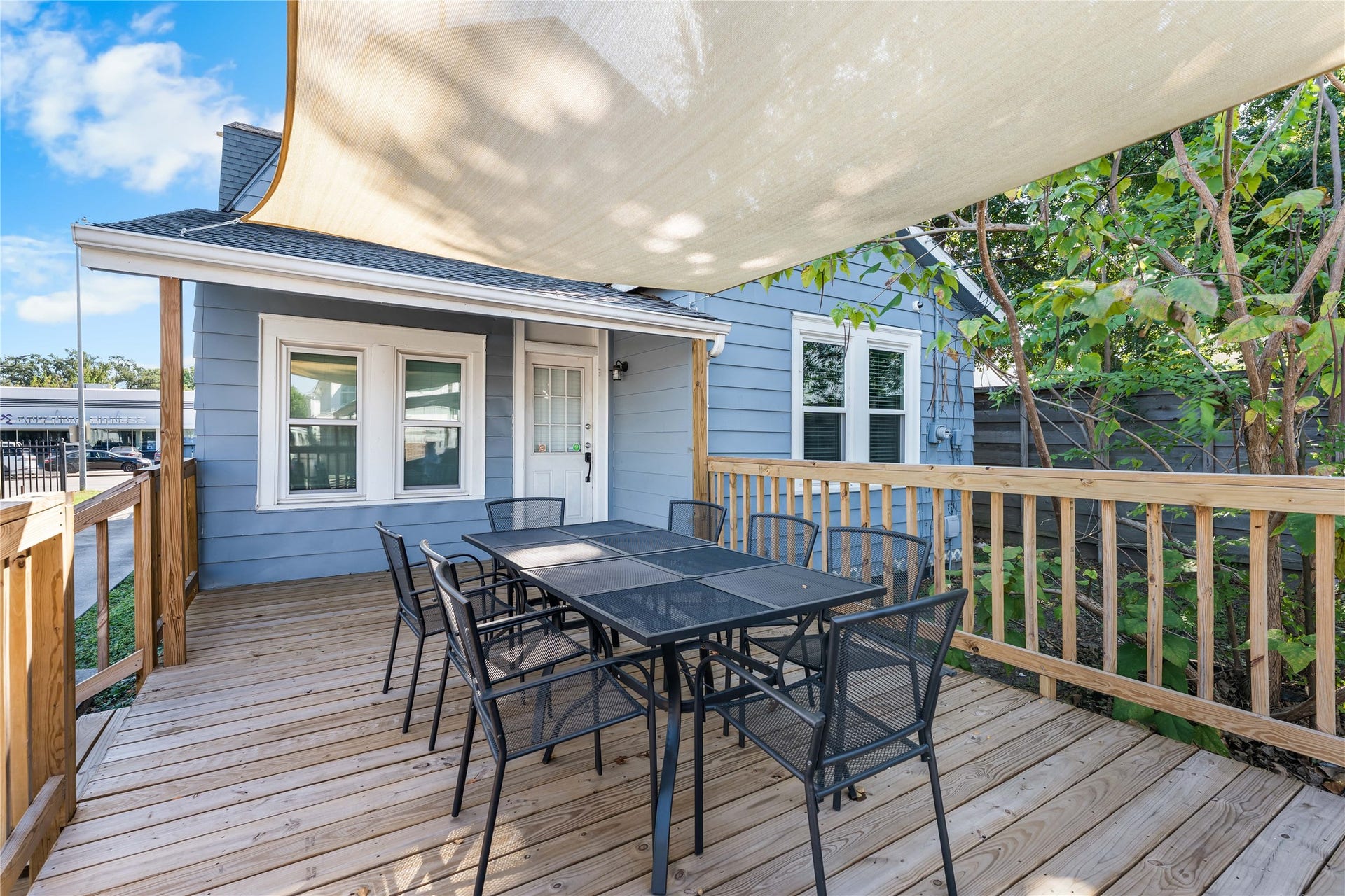 1105 Yale Street, Houston, TX 77008 Additional view of the rear deck, providing a private outdoor space, rarely found in traditional office settings.