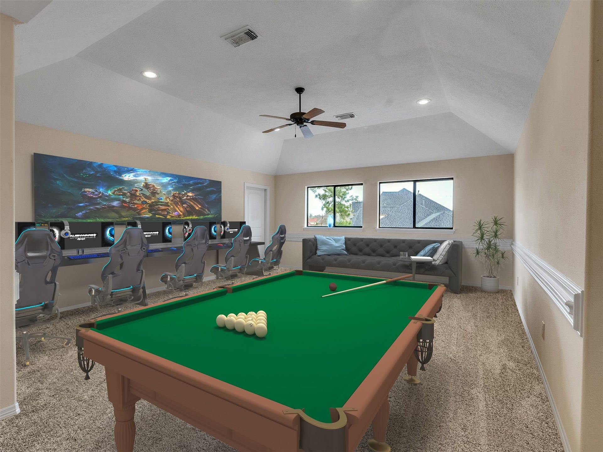 6914 Sandwedge Point Court, Spring, TX 77389 Game room potential with digital staging