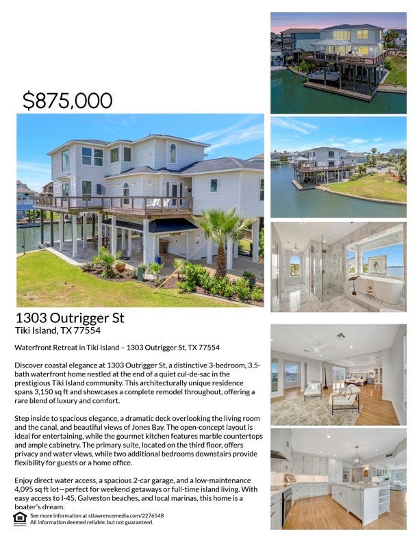 1303 Outrigger, Tiki Island, TX 77554 1303 Outrigger, Tiki Island, TX 77554