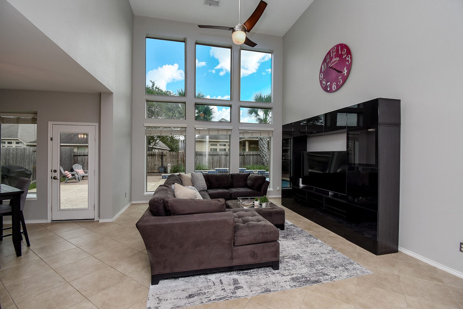 1334 Laura Hills Lane, Spring, TX 77386 Neutral tile floors are easy to maintain and will match any decor.