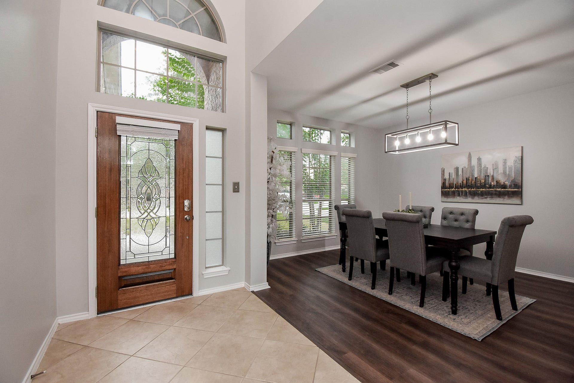 1334 Laura Hills Lane, Spring, TX 77386 Welcoming entrance with neutral tile floors and high ceiling!