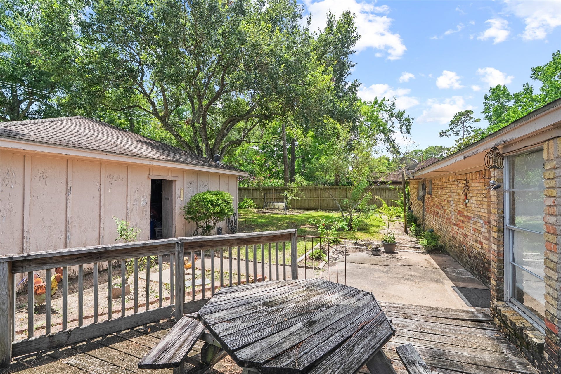 2001 Lamar Drive, Richmond, TX 77469 The backyard includes a deck with great potentialbring your vision and a little TLC to transform it into a beautiful outdoor oasis.