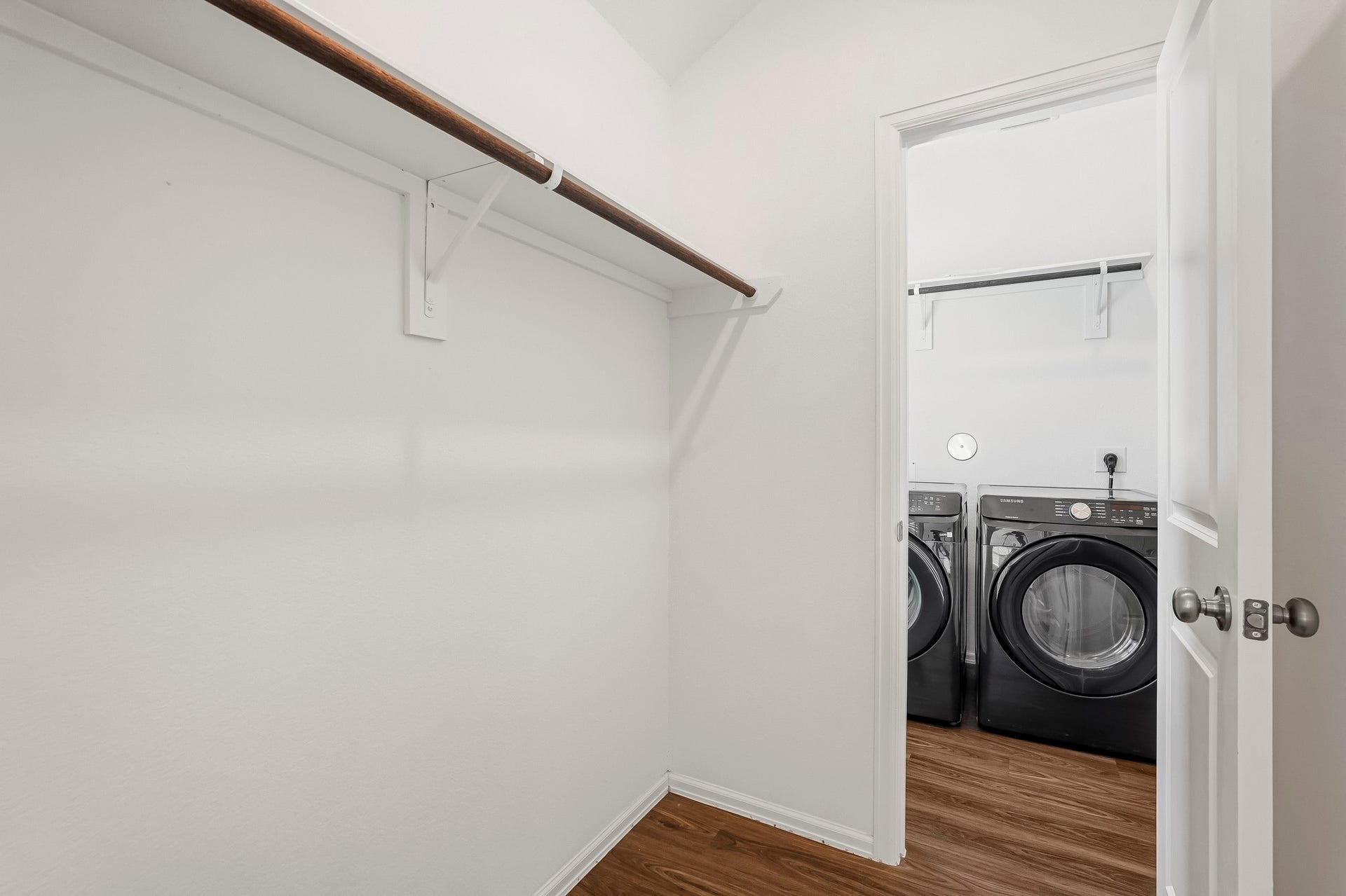 5232 Pine Pass Drive, Rosenberg, TX 77469 Primary closet leads to access of the laundry room.
