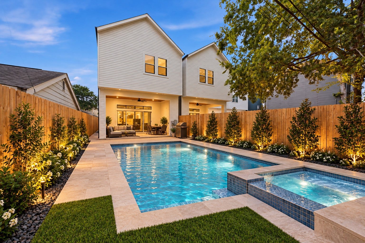 607 W 27th Street, Houston, TX 77008 Pool rendering for private backyard.