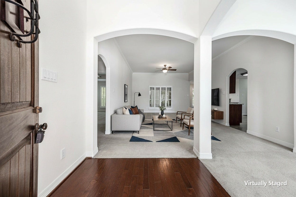 Great open floorplan. Photo is virtually staged.