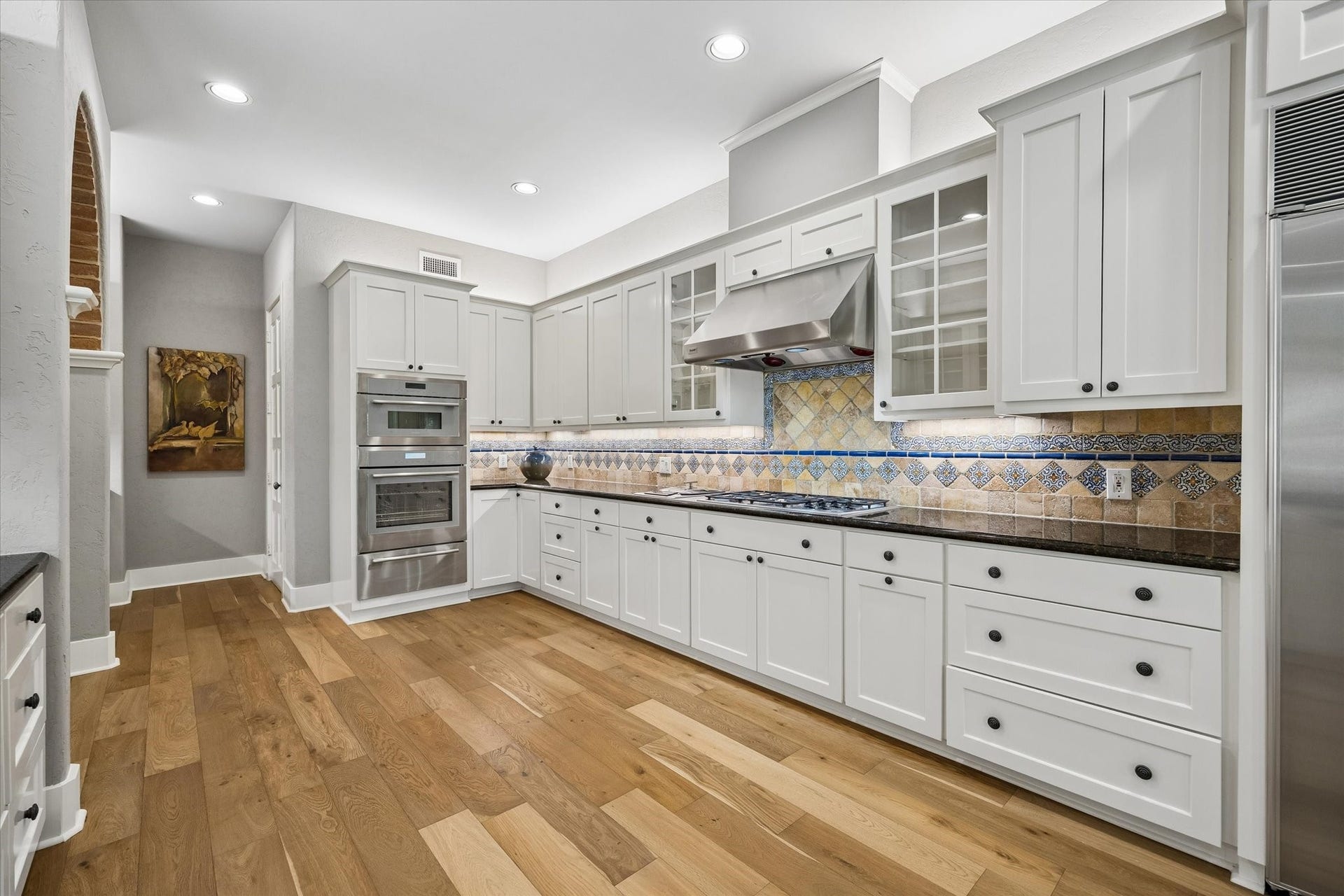 Ample storage and counter space in the kitchen.