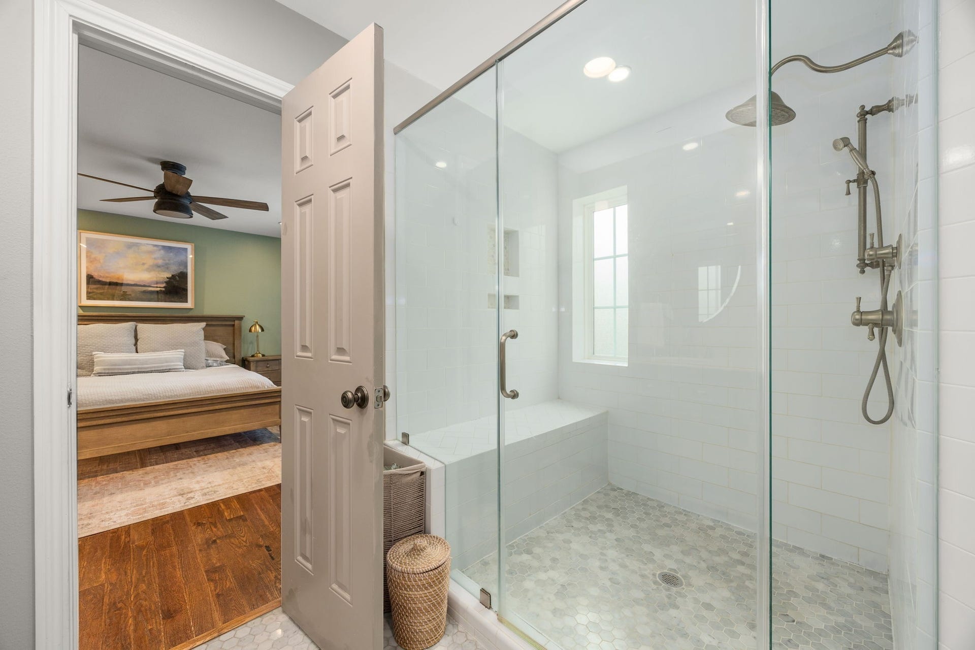 10831 Britoak Lane, Houston, TX 77079 Large, updated walk-in shower.