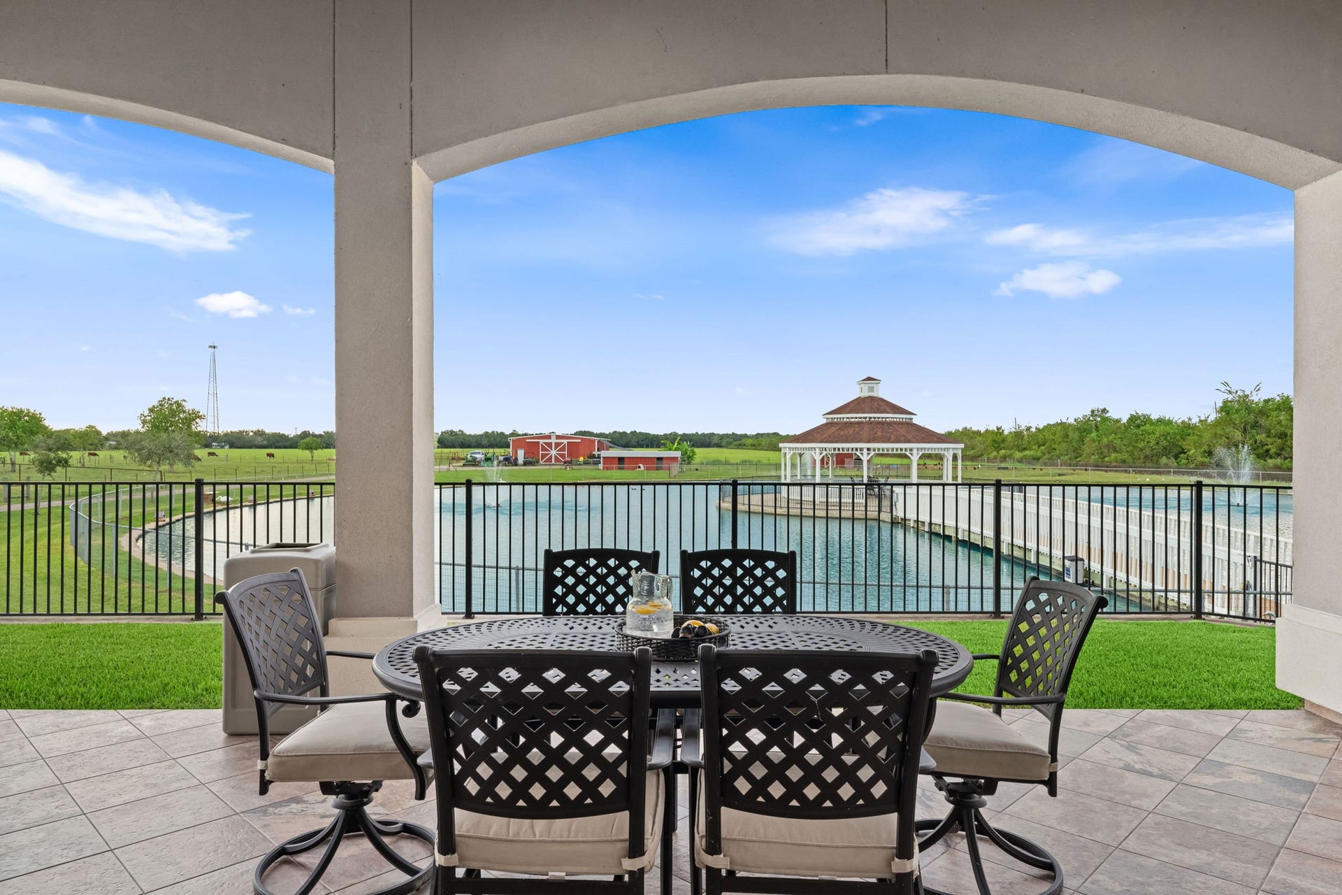 8145 Fm-1462, Rosharon, TX 77583 Views for days. Enjoy dinning while over looking the barn and pond.