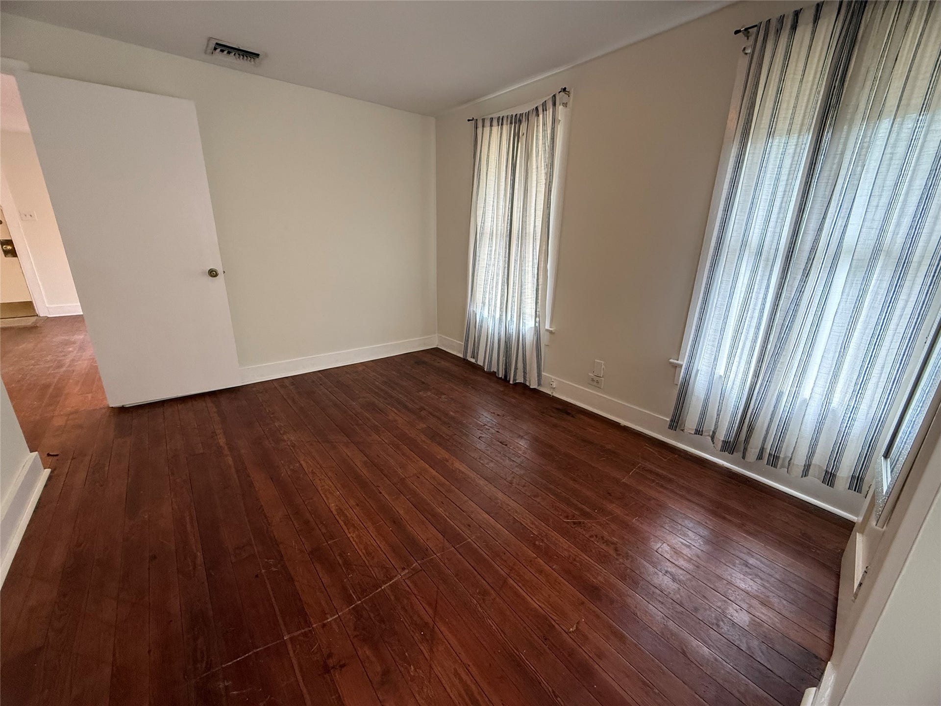 1818 Broadway Street, Galveston, TX 77550 The garage apartment has a separate bedroom space which is large enough for a queen sized bed.