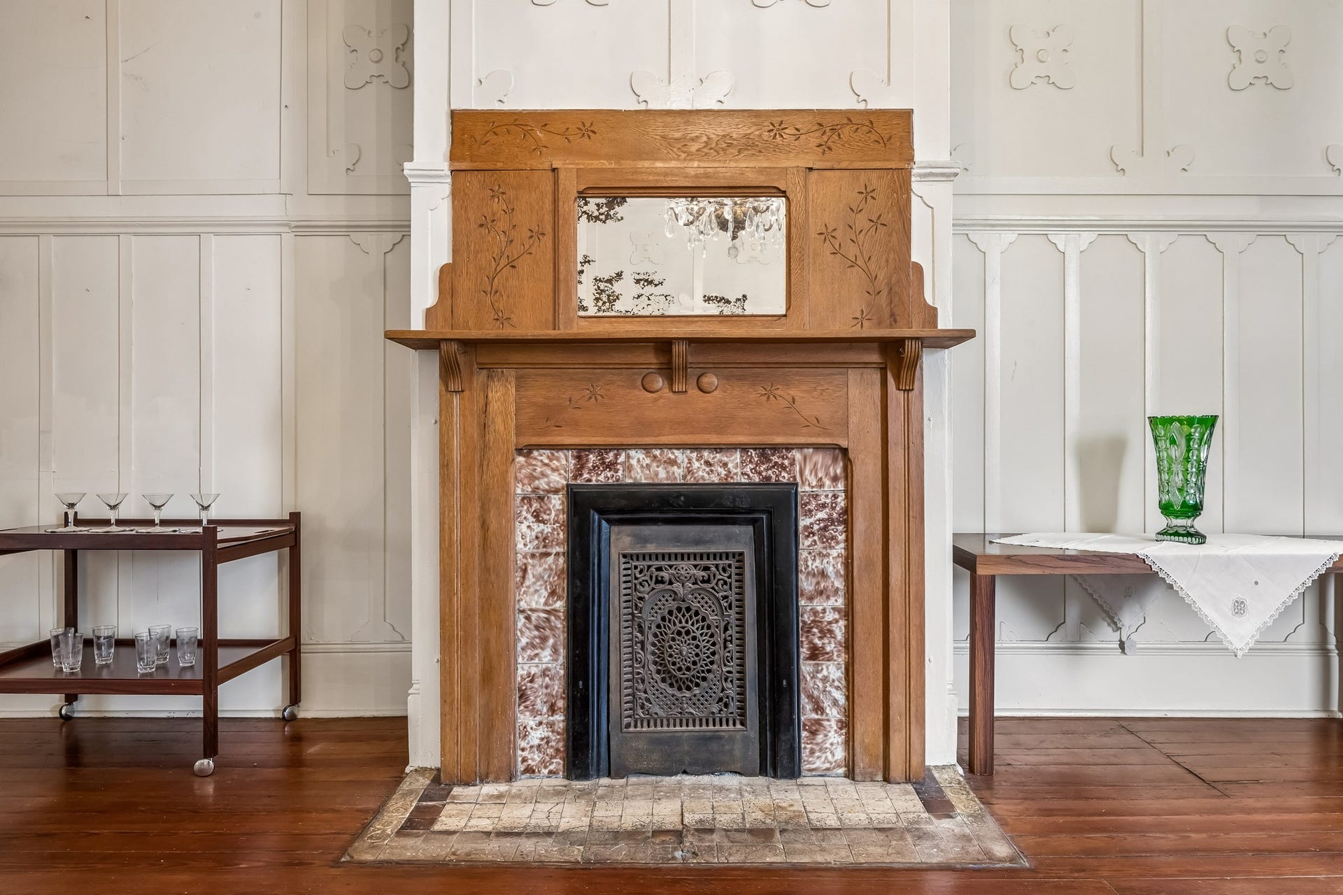 1818 Broadway Street, Galveston, TX 77550 The third original coal burning fireplace with the original mantel and tile work