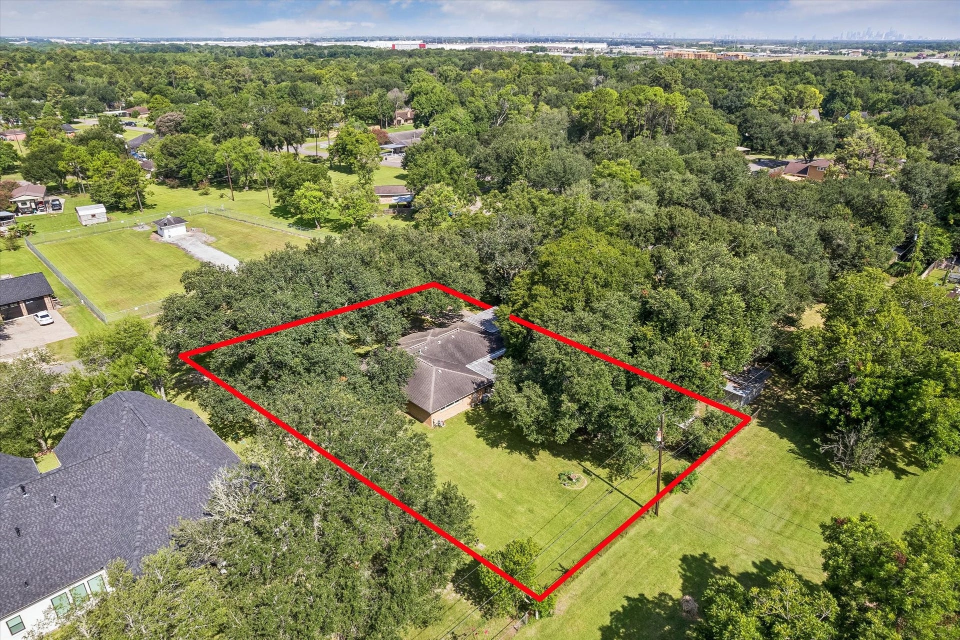 12511 Britt Road, Pearland, TX 77584 Backyard has shaded and sunlit areas that could be great for growing your own garden. LOT LINES ESTIMATED