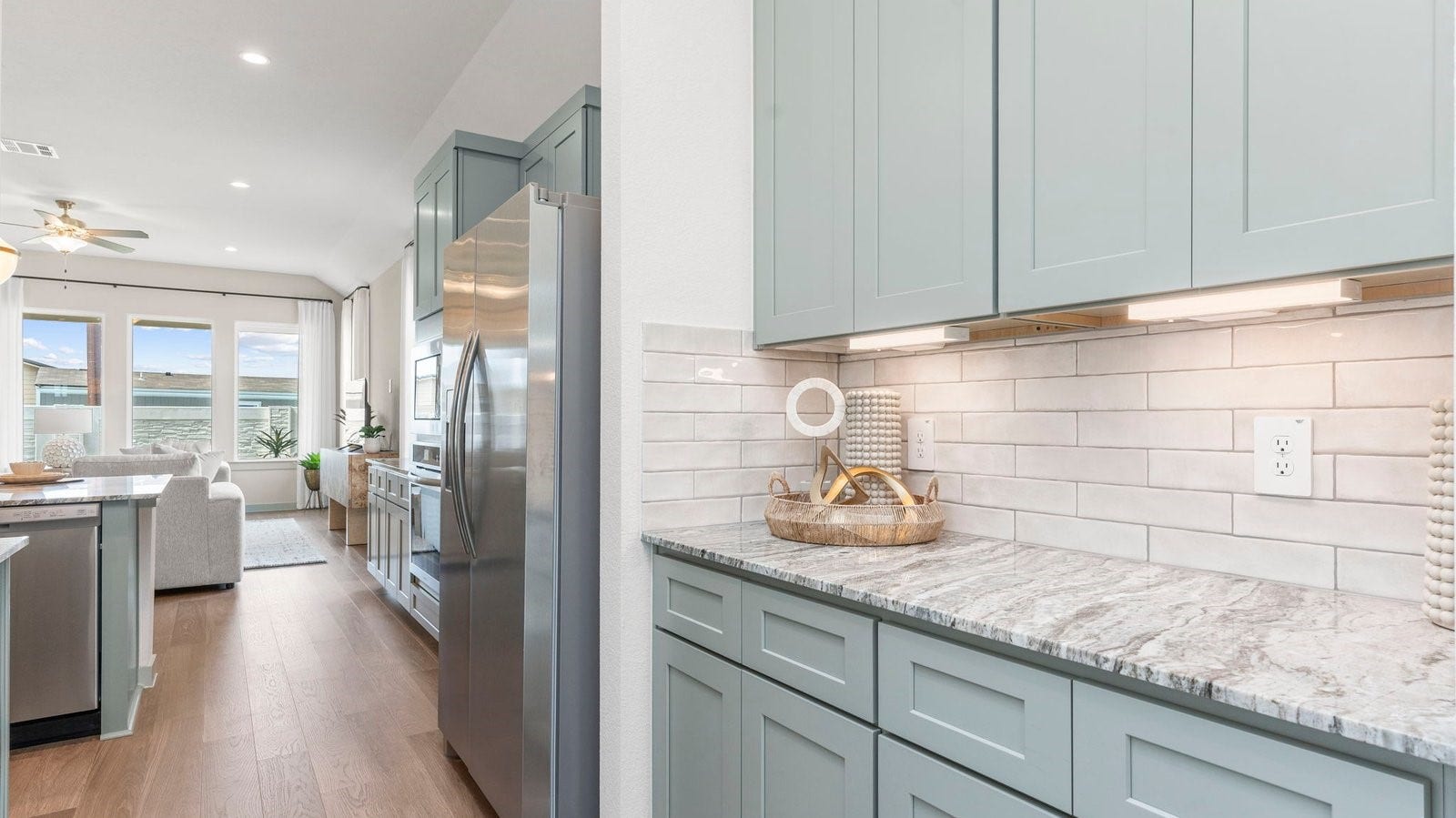 kitchen nook with extra storage and counter space