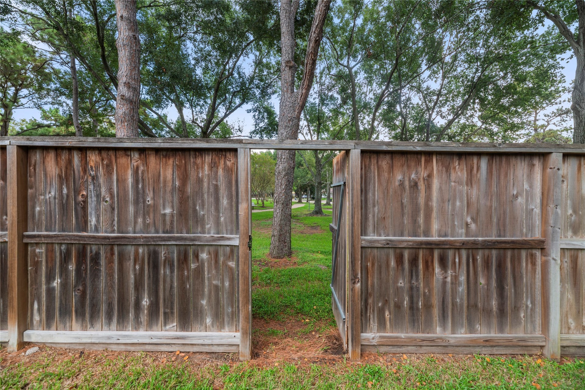 Direct gate access to neighborhood trails and park area.