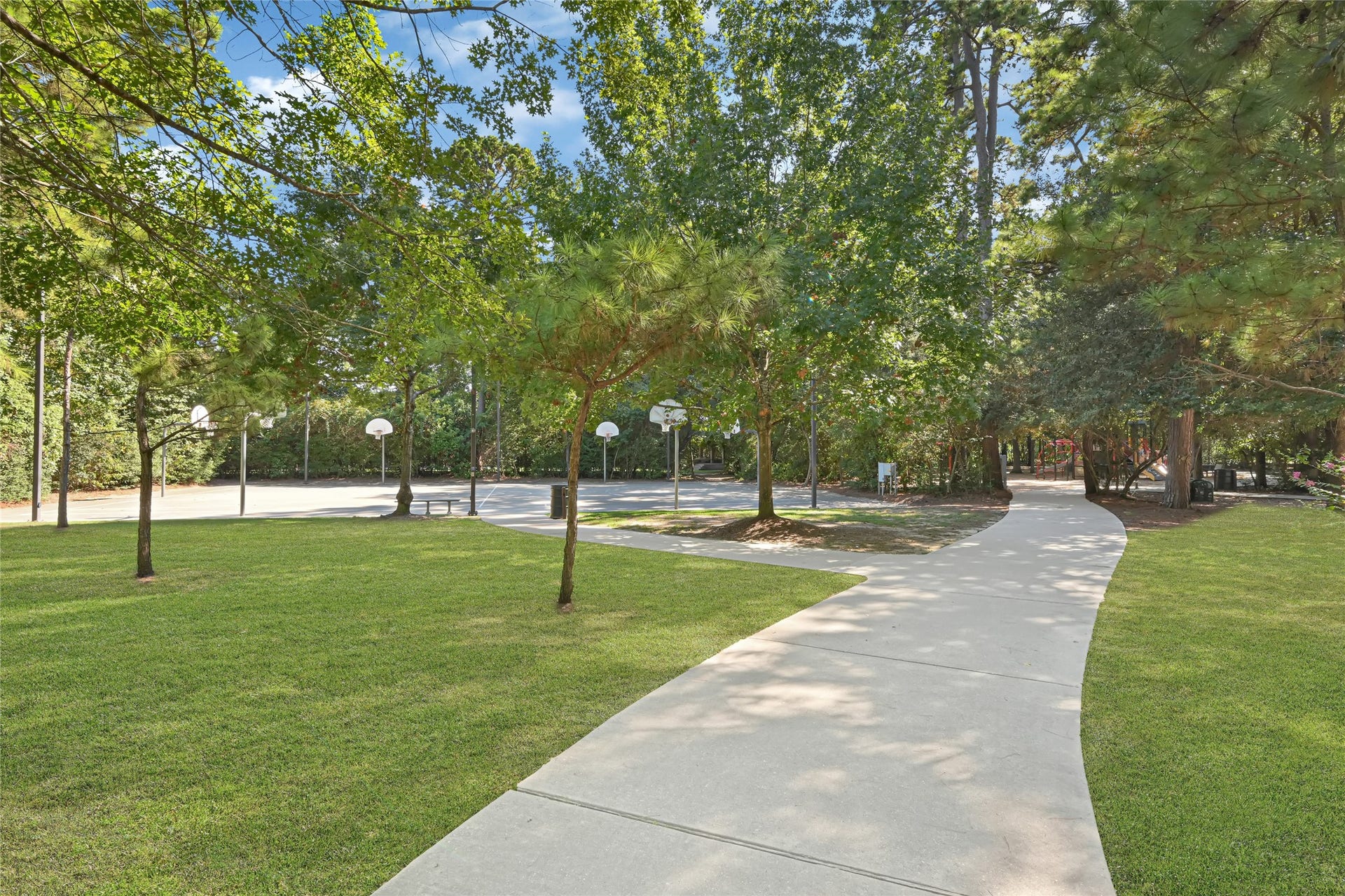 Timarron park with basketball courts.
