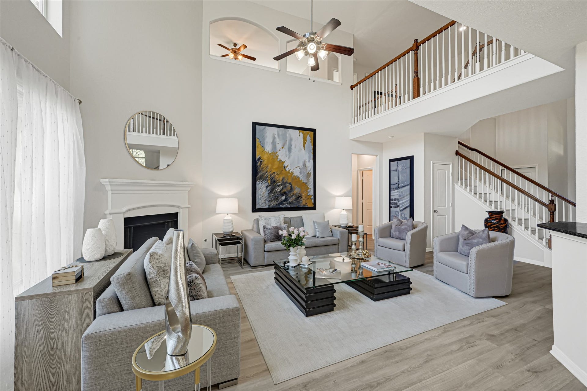 Another view of the large 2 story living room.