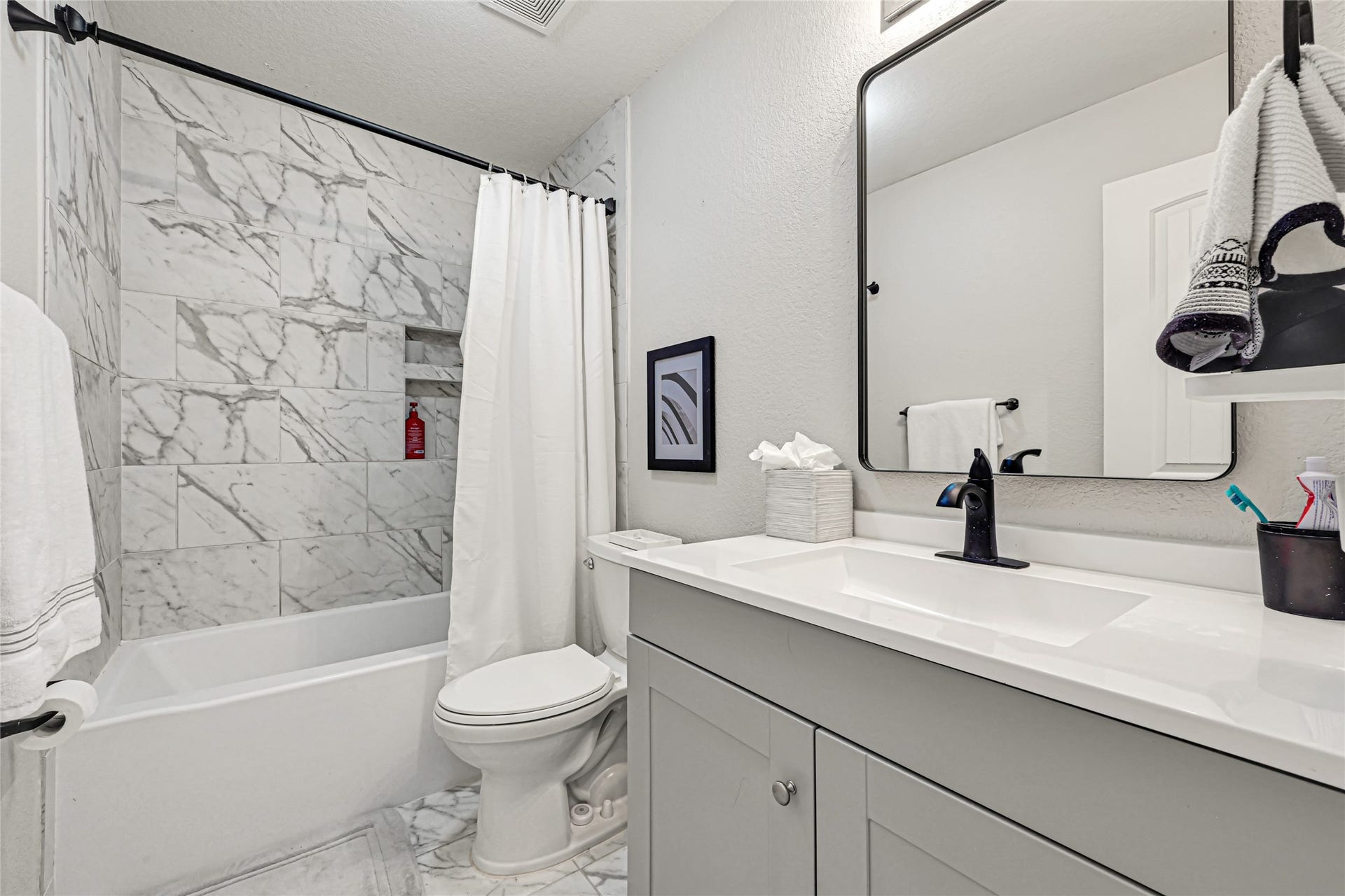 Updated secondary bathroom upstairs.