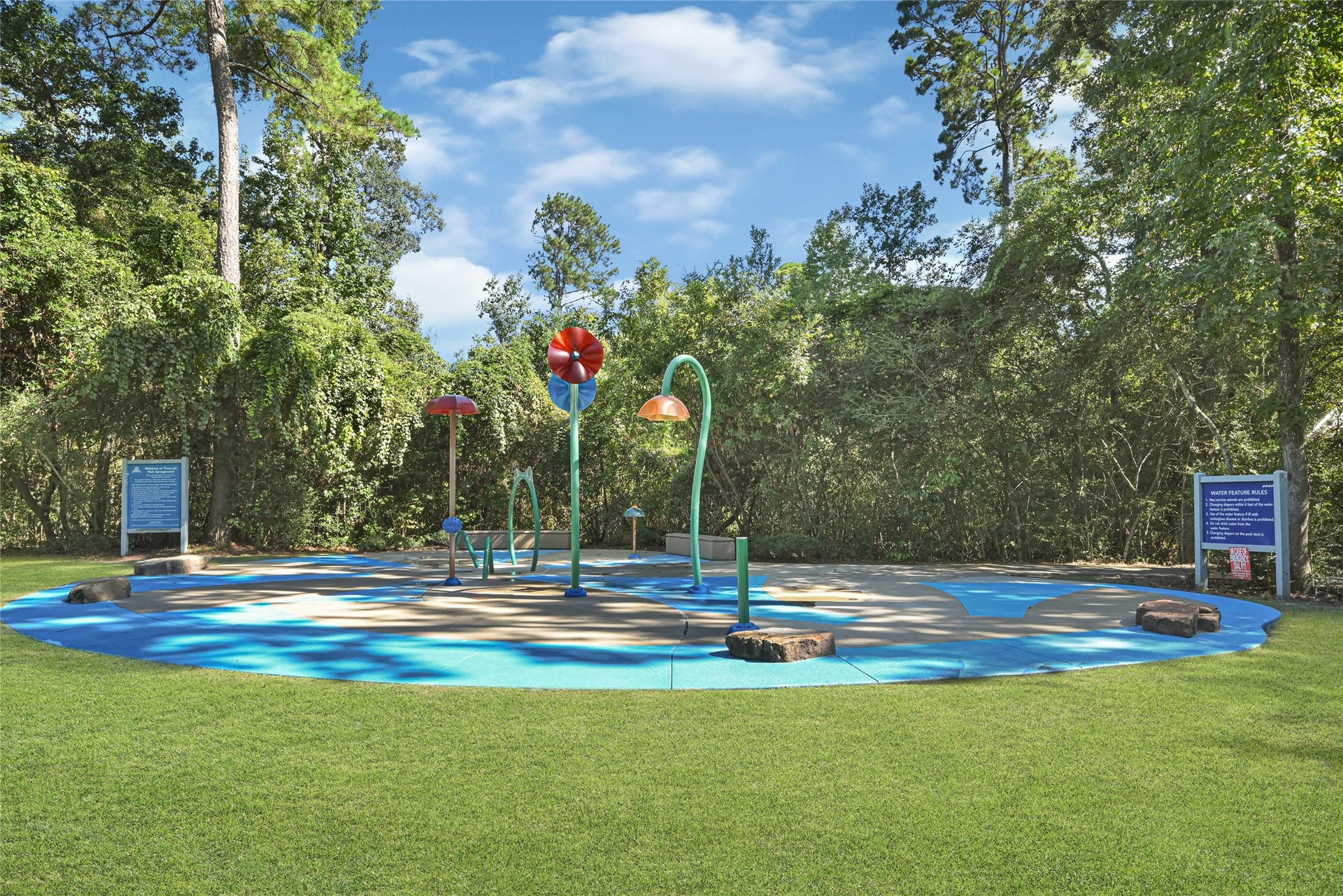 The park offers all the amenities of courts, playground, splash park etc.