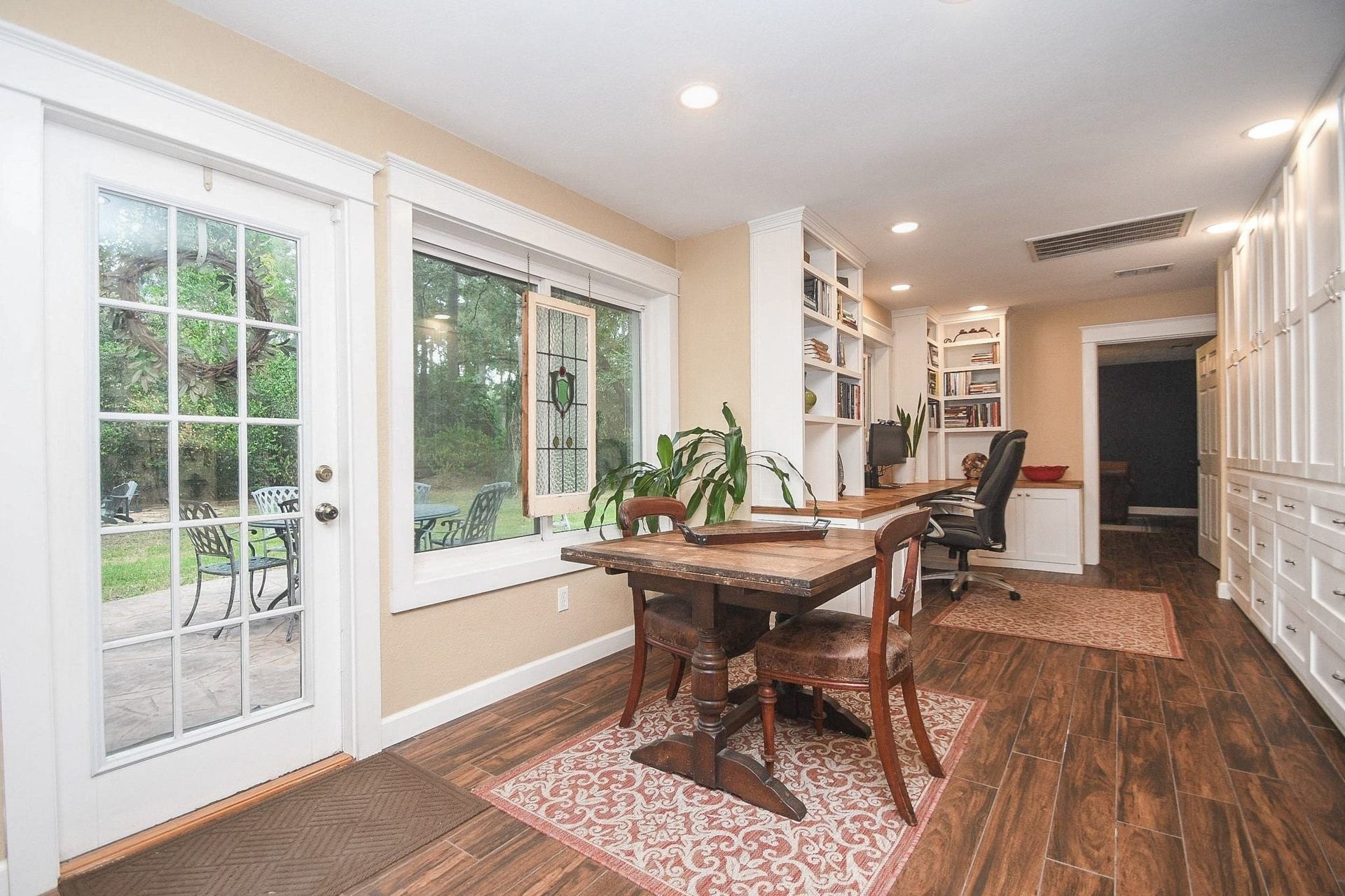 Breakfast Room & Study with Built-Ins
