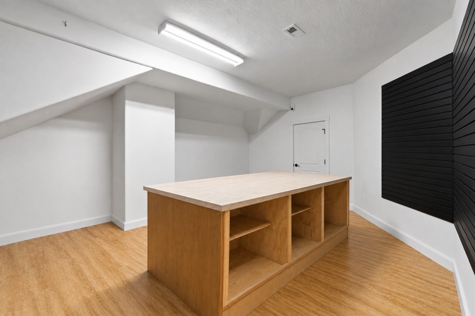 Upstairs climate controlled Texas basement provides so many options for storage, crafts and collections.