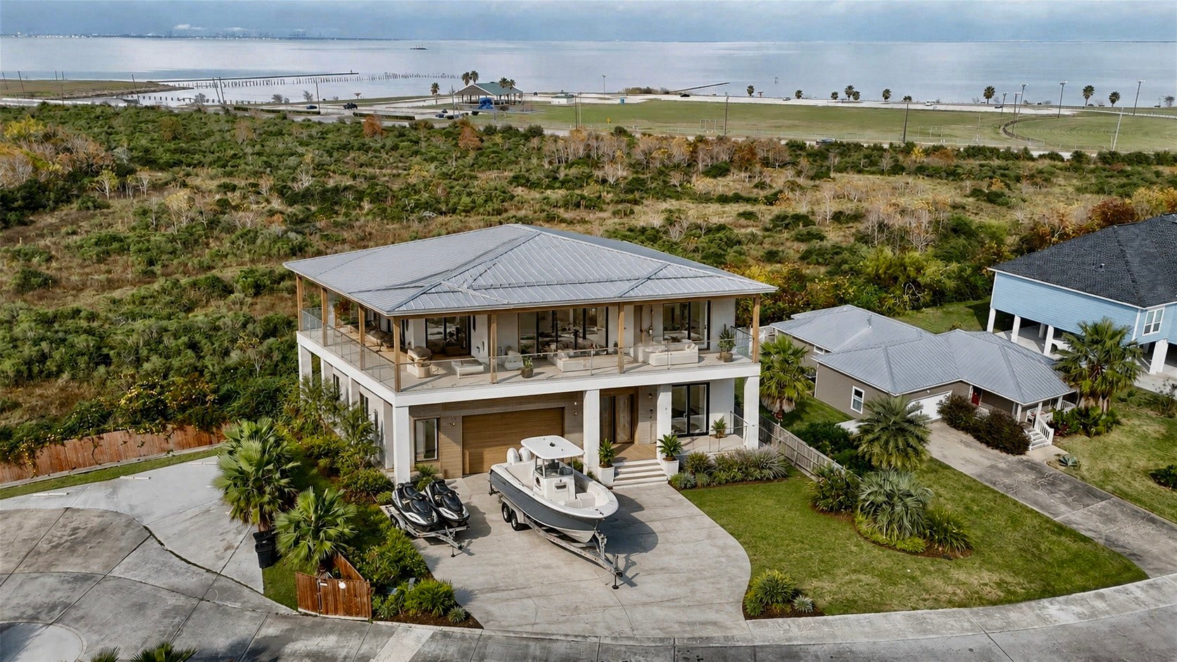 226 Debbie Lane, Dickinson, TX 77539 AI Rendering for vision of home to be built to maximize the water view