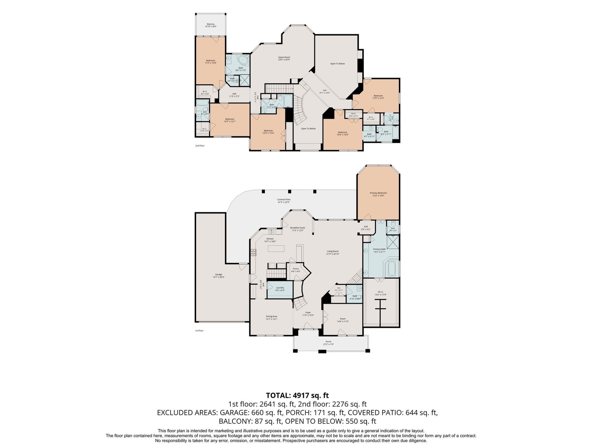 18715 N Thomas Shore Drive, Cypress, TX 77433 Combined floor plan