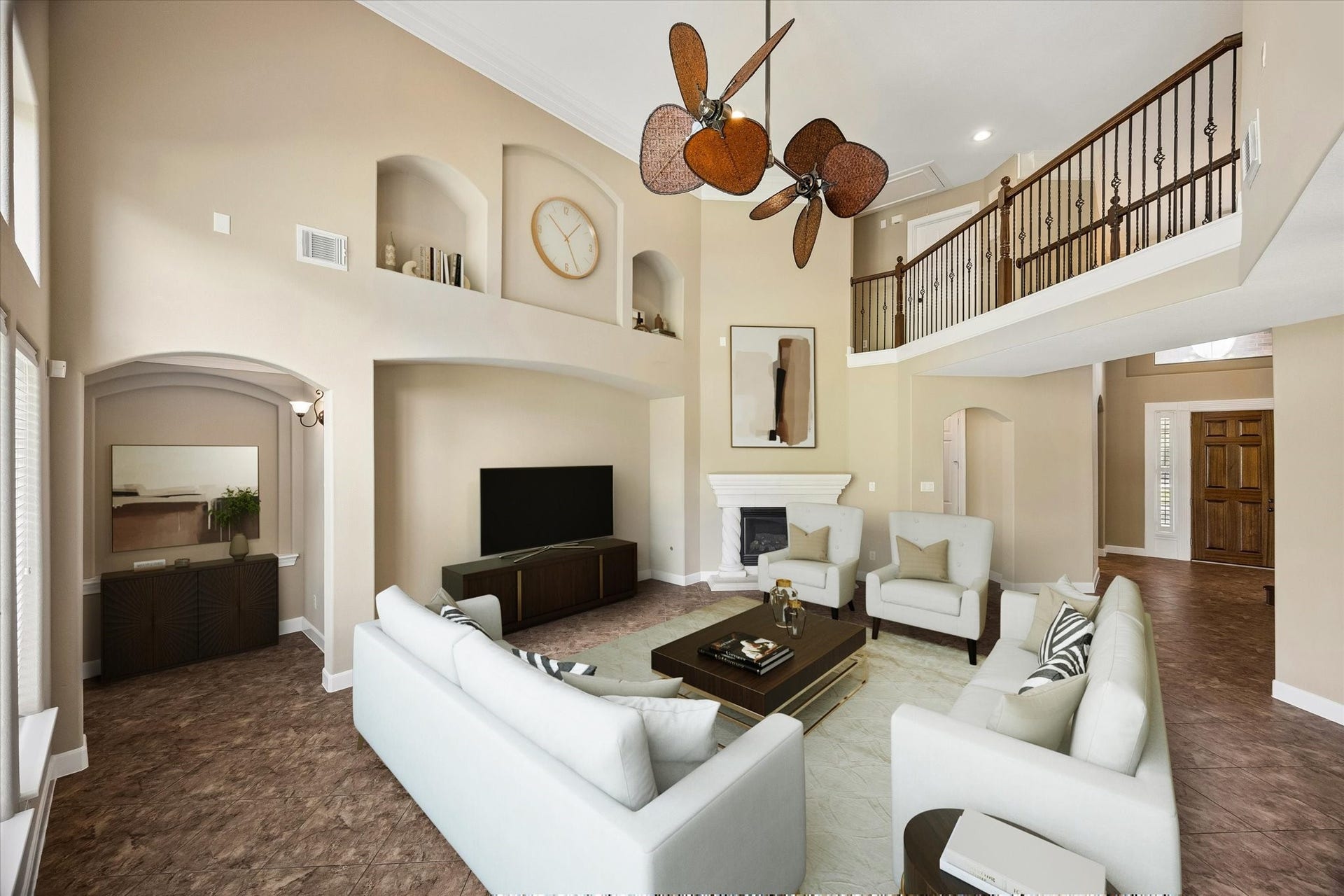 18715 N Thomas Shore Drive, Cypress, TX 77433 Virtually staged downstairs living room