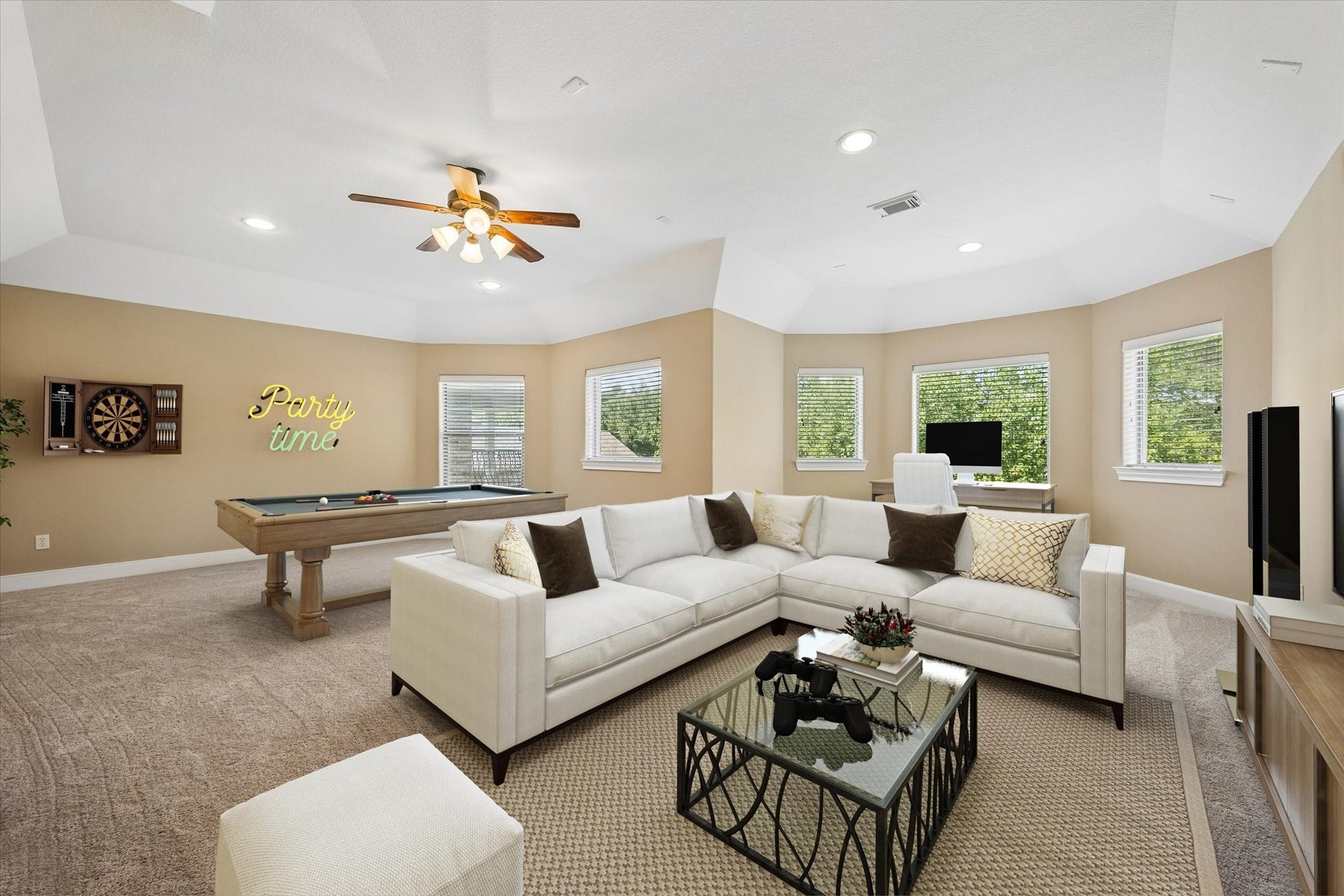 18715 N Thomas Shore Drive, Cypress, TX 77433 Virtually staged upstairs game room