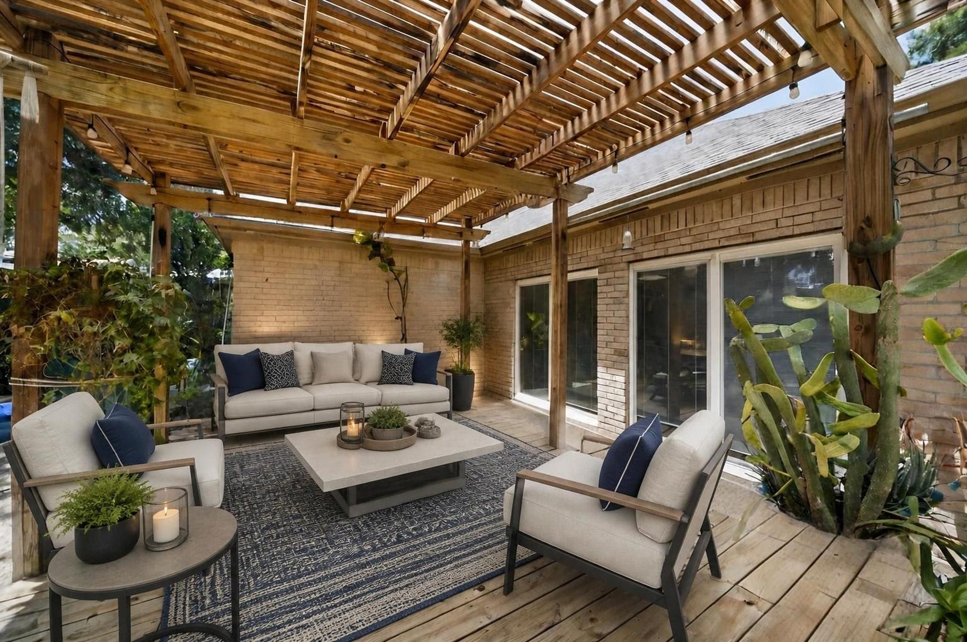 11807 Carriage Hill Drive, Houston, TX 77077 Covered back patio. Virtually staged.