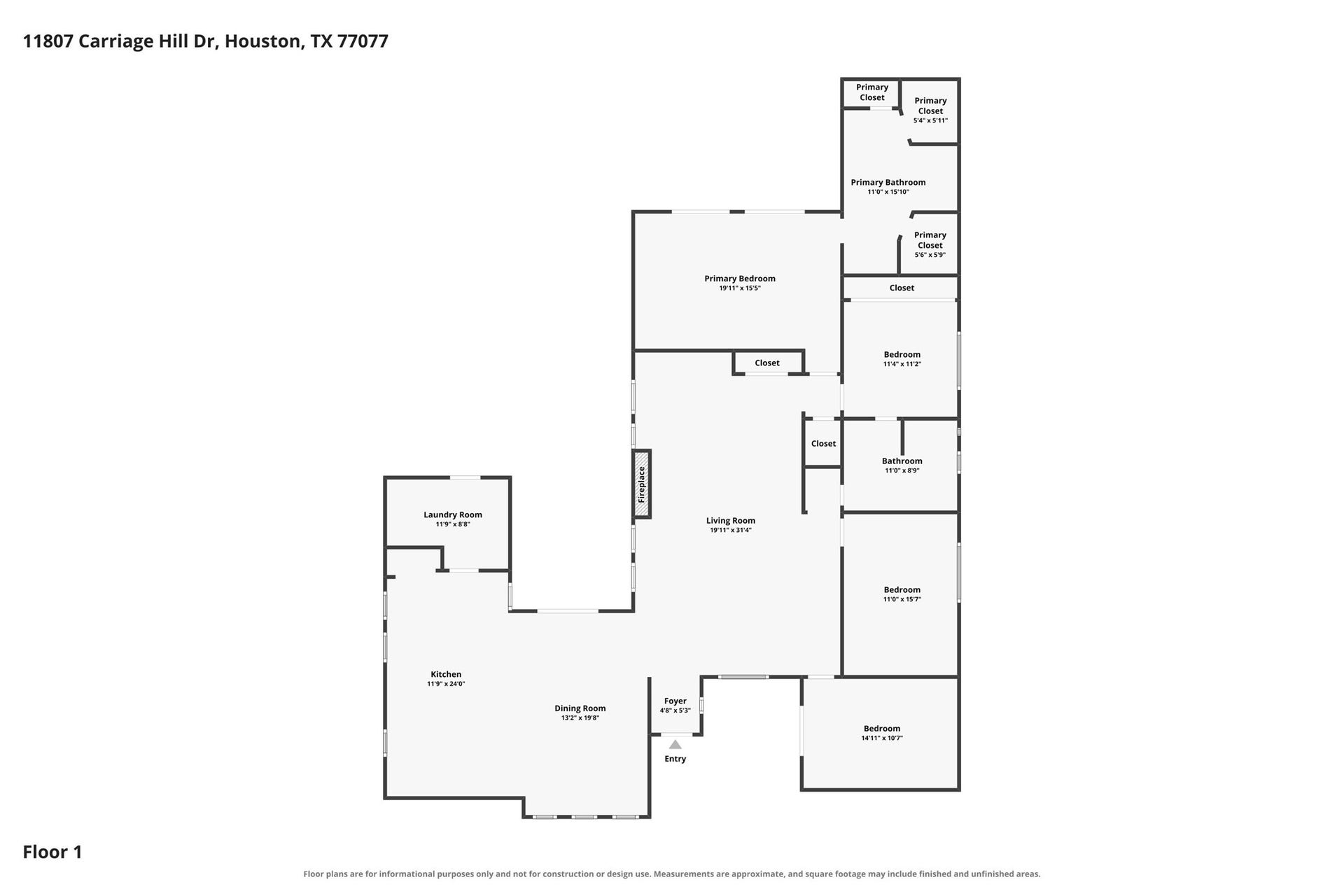 11807 Carriage Hill Drive, Houston, TX 77077 Floor plan