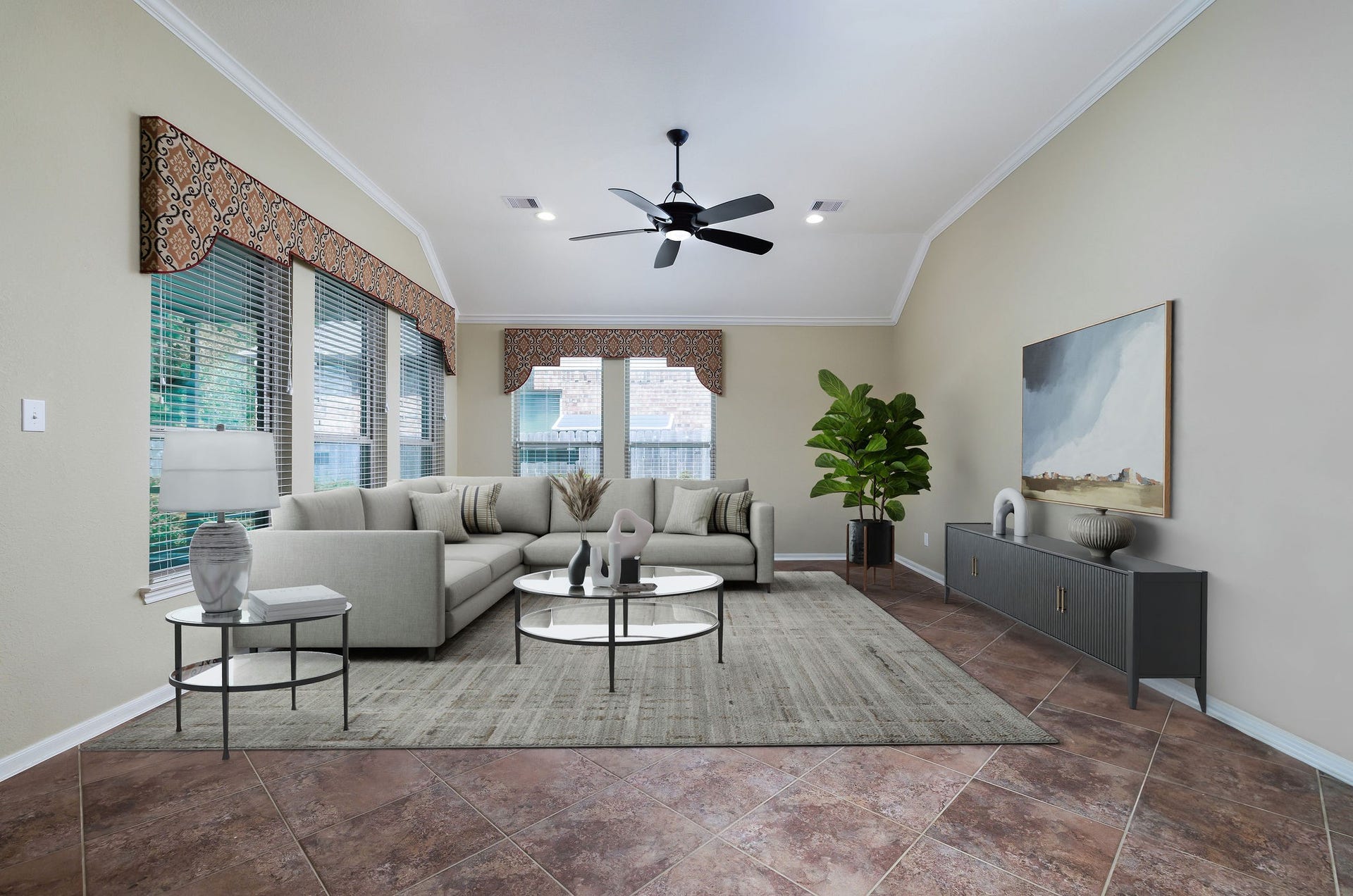 3573 Falcon Way, Conroe, TX 77304 Virtually staged living room