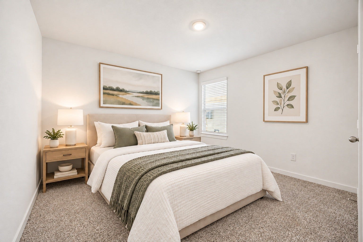 The 4th bedroom rounds out the home with plush carpet and a bright window. Virtually staged.