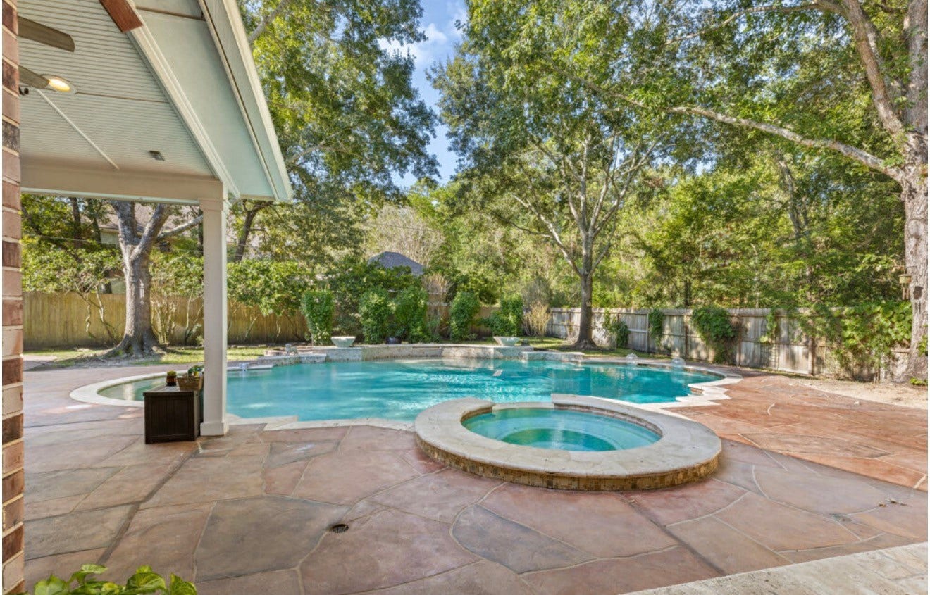 2831 Hazy Hillside Court, Houston, TX 77345 Large pool and hot tub- pool has a heater