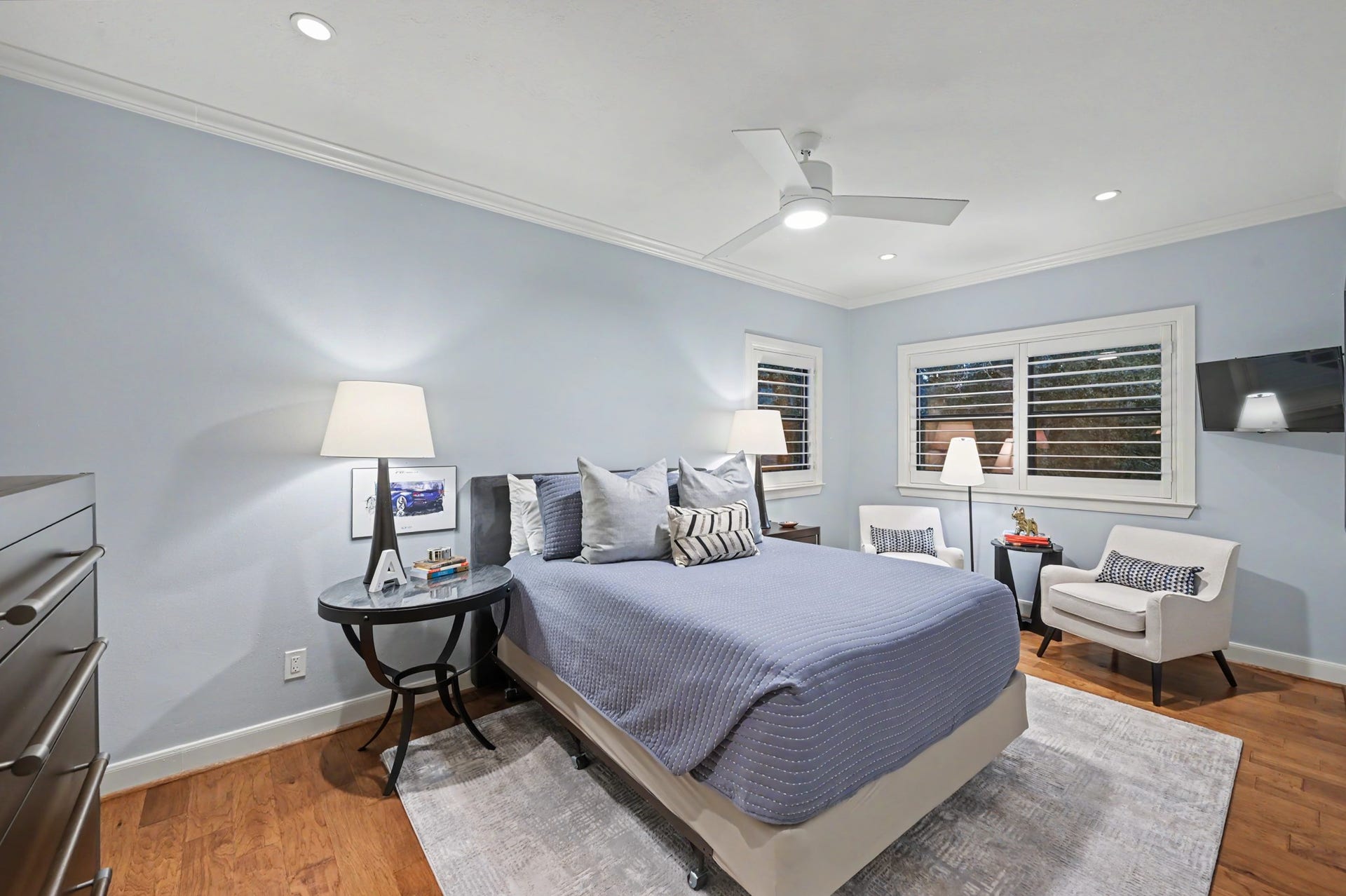 Four additional bedrooms are located on the second floor