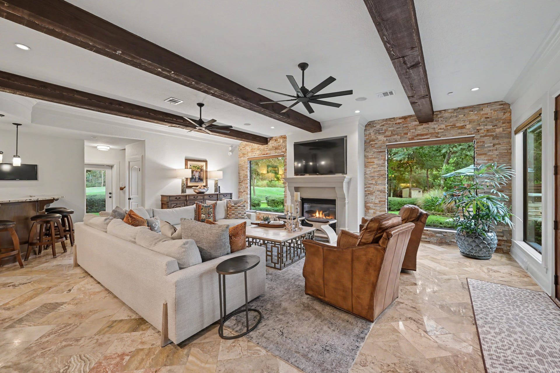 Expansive living room. Great for family gatherings or entertaining guests.
