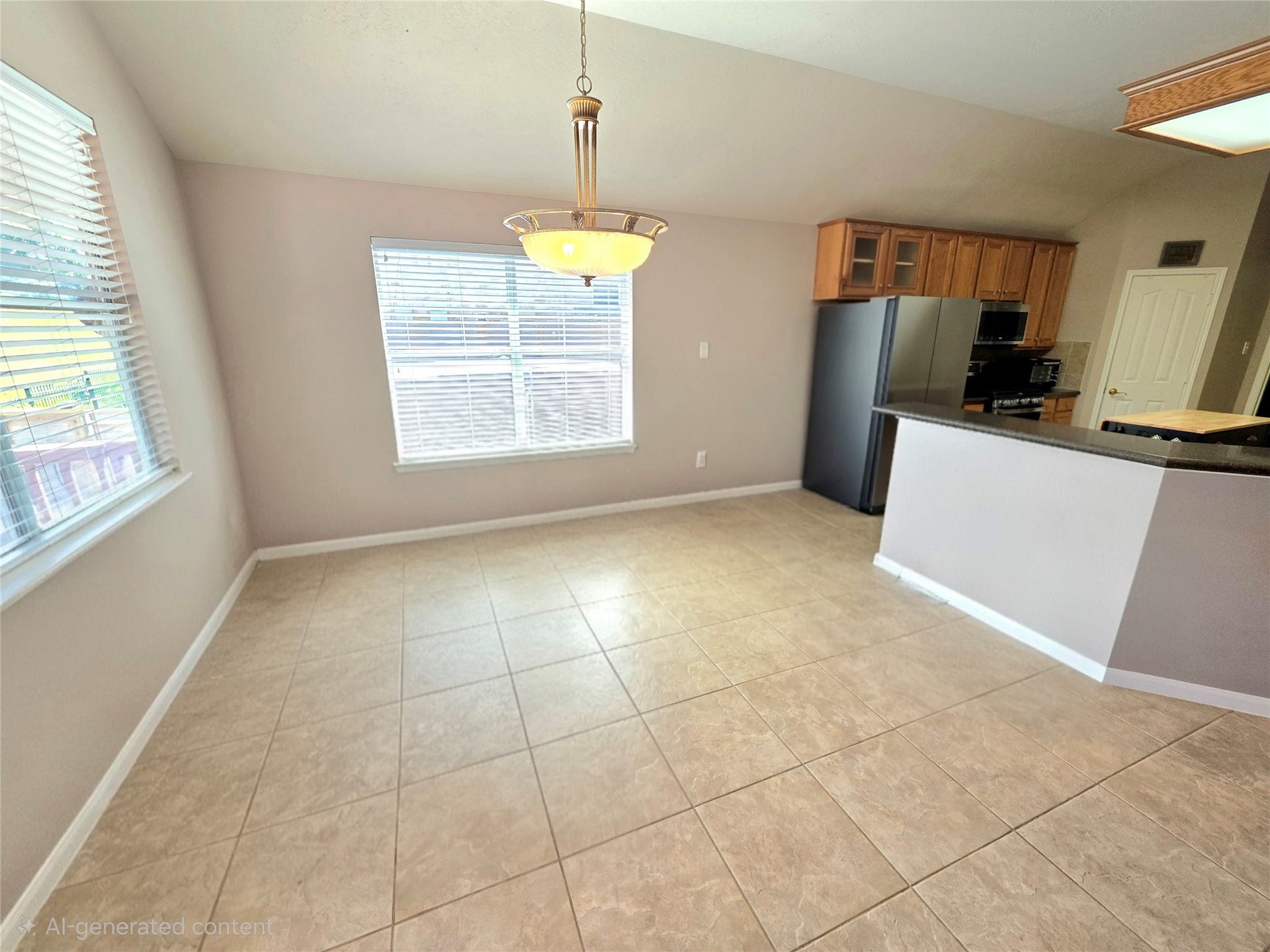220 April Waters Drive W, Montgomery, TX 77356 AI generated view of the breakfast area with no furnishings