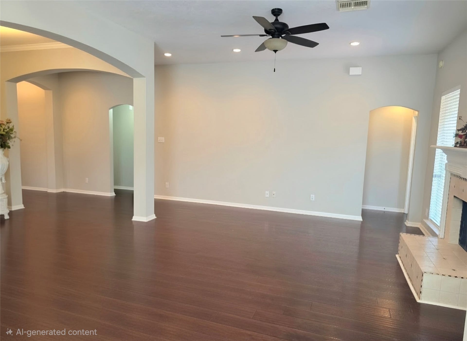 220 April Waters Drive W, Montgomery, TX 77356 AI generated view from the breakfast area with no furnishings
