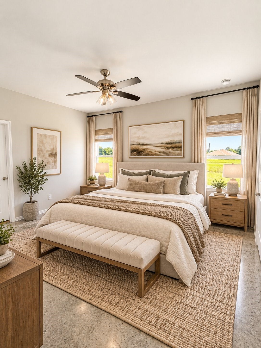 15622 Walnut Drive, Montgomery, TX 77356 Primary Bedroom ** Virtually staged image to help envision the home furnished & Decorated for illustration purposes only