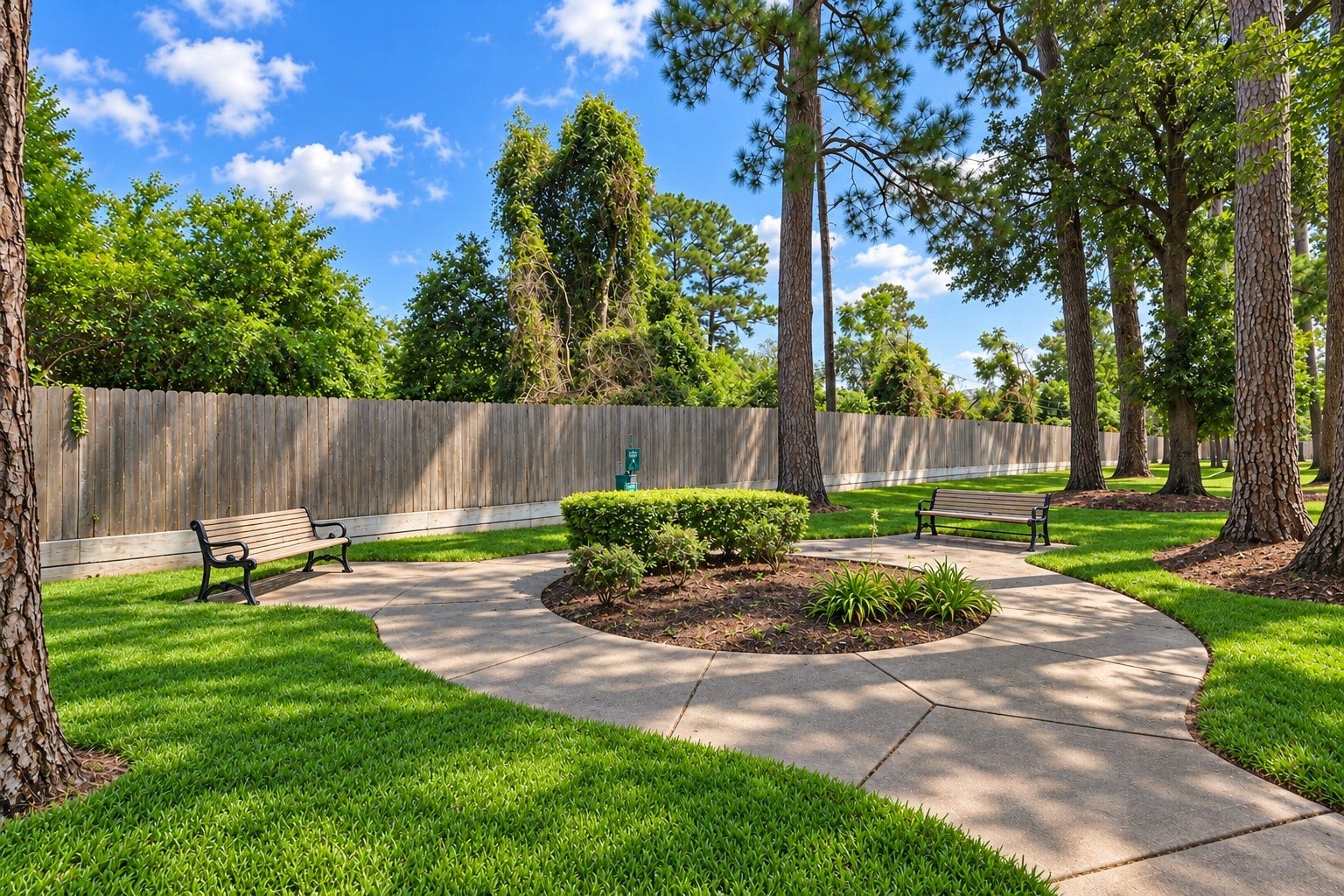 13600 Breton Ridge Street, #11A, Houston, TX 77070 The quiet community is park-like thanks to the lush greenery, winding pathways, and inviting spaces for relaxation.